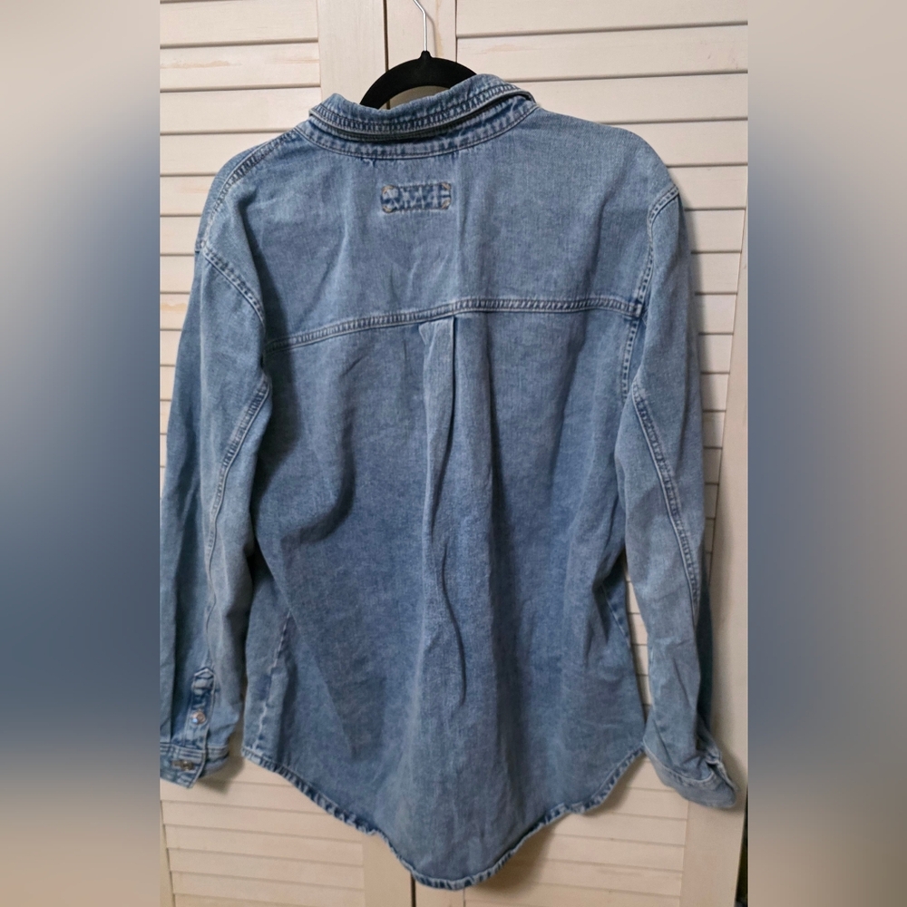 Maurices Light Blue Denim Shacket - Picture 5 of 7